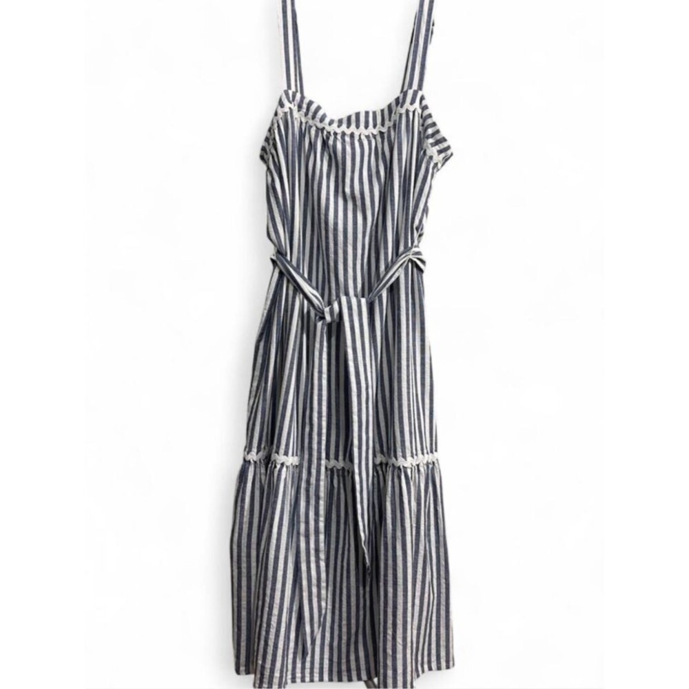 INC Women STRIPE WHITE & BLUE TANK DRESS 14 - Picture 2 of 5